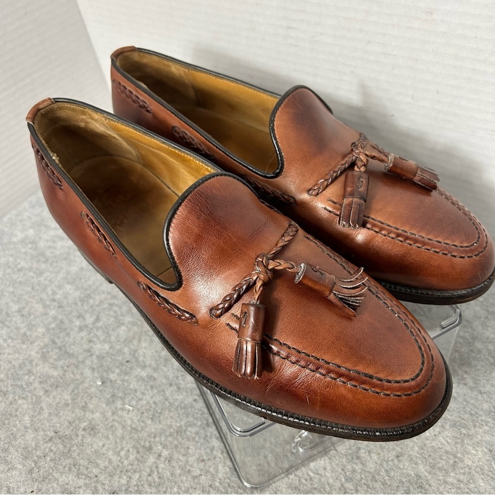 Church’s Royal Tweed Brown Leather Tassel Loafer Dress Shoe Sz 8D